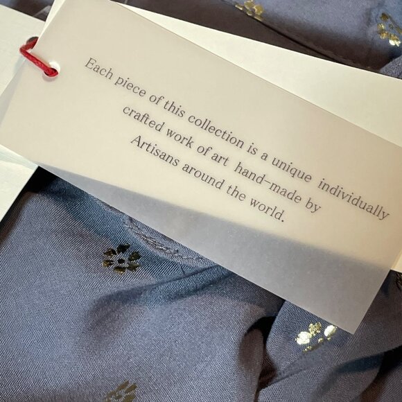 Solitaire Women's Medium Gray artisan Metallic Floral High-Low Button-Up Tunic S - Picture 5 of 8